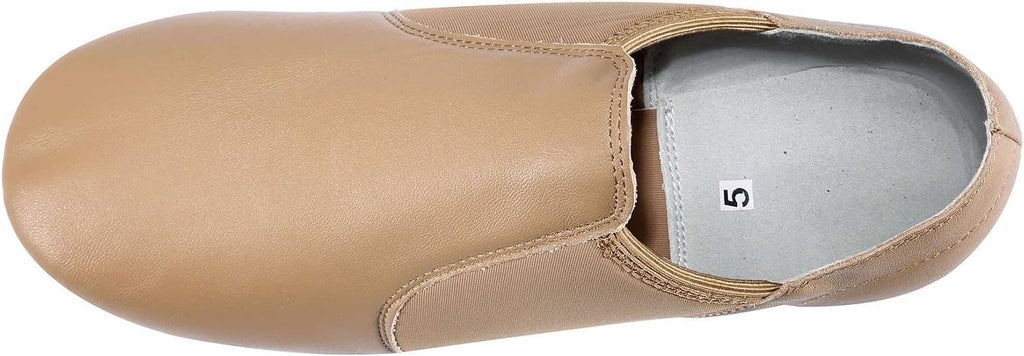 Dynadans Leather Upper Slip-on Jazz Dance Shoe for Women Men's Dance Shoes Brown 10.5M