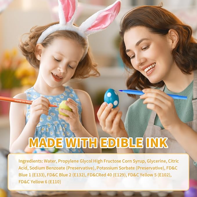 Jewem Edible Markers Food Coloring Pens 10Pcs Double Sided 0.5mm Tip