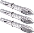 HINMAY Mini Stainless Steel Serving Tongs Small Tongs Set (7-Inch 3 Pieces)
