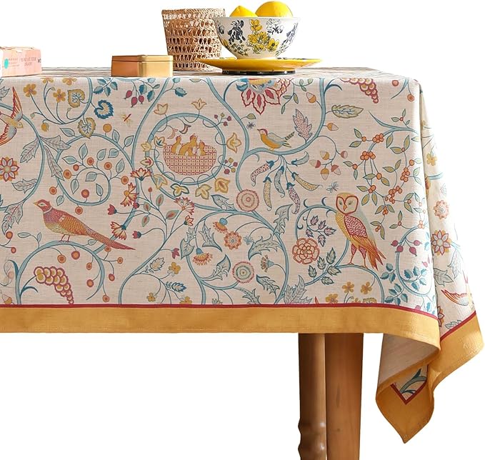 patdrea Vintage French Linen Tablecloth,Rectangular,79"x55"-Magnolia