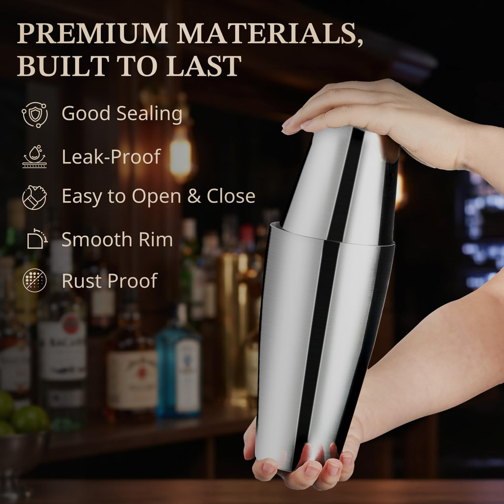 KITESSENSU Cocktail Shaker Set, 2-Piece Boston Shaker Set for Drink Mixing
