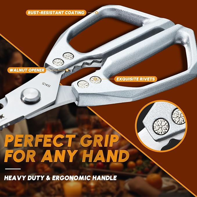 Huusk Kitchen Scissors for Food, Stainless Steel Kitchen Shears All Purpose