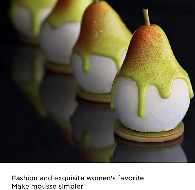 OCPO Kitchen Pear Silicone Mold for Baking Mousse Cake, 8 Cavities