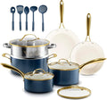 GOTHAM STEEL 15 Pc Pots and Pans Set Non Stick Ceramic Cookware Set