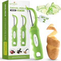 Spring Chef Swivel Vegetable Peeler with Soft Grip Handle, Set of 2, Green