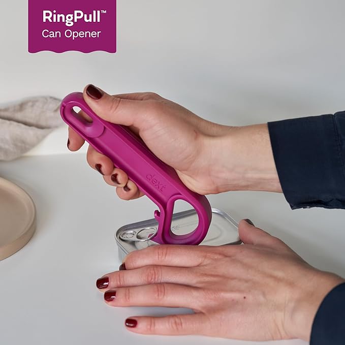Dext - Ring Pull Can Opener, Pop Can Opener for Seniors, Arthritis, and Parkinson’s, Easy Open, Ergonomic Handle with Comfortable Grip. Perfect for Soda, Pet Food, and More (Apricot)
