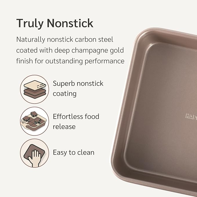 HAPPIELS 9 x 9 inch Square Baking Pan Nonstick, PFOA & BPA Free