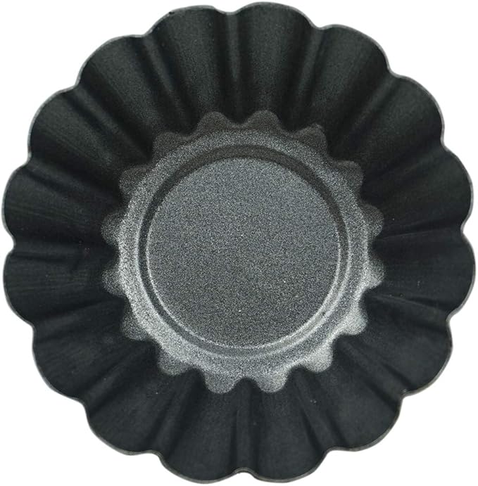 Proshopping 12 Pack Egg Tart Pan, Small Nonstick Carbon Steel Tartlet Tins