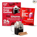 Copper Cow Coffee Premium Pour Over Single-Serve Vietnamese Coffee Pouches (24 pack) | Churro | Dark Roast | Flavored with Real Cinnamon | Convenient Vietnamese Ground Coffee Packets, Travel Friendly