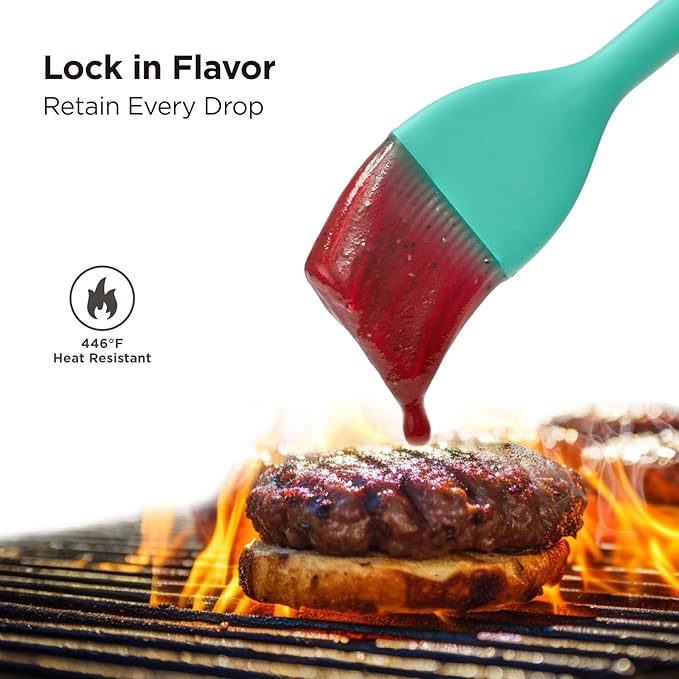 Kitchen Mama WaltzGrip Platinum Silicone Basting Pastry Brush, Teal
