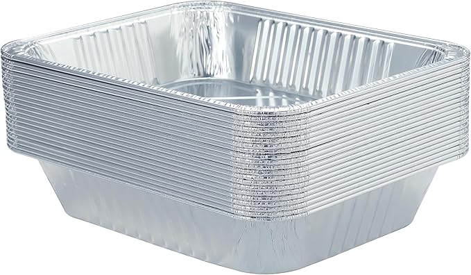 Waytiffer Aluminum Pans 9x13 Disposable Foil Pans (10 Pack) Half Size Deep Steam Table Pans Extra Thick for Baking, Cooking, Roasting, Heating, Serving & Lining Steam-Table Trays