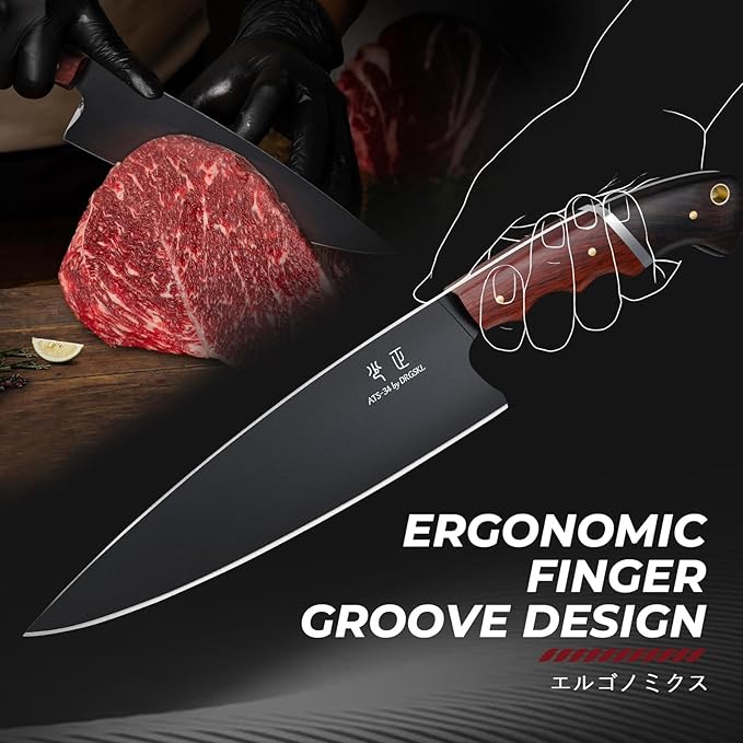 DRGSKL Japanese Chef Knife Set - 3PCS Kitchen Utility Knife Set for Cooking