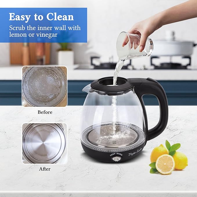 Taylor Swoden Electric Kettle with Tea Infuser, 1L, Black