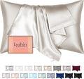 LYSHIN Beige Silk Pillow Cases Queen Size with Hidden Zipper