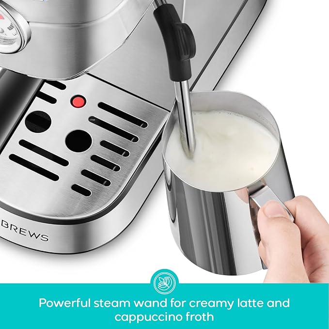 CASABREWS CM5418 Compact Espresso Machine with Milk Frothing Steam Wand
