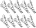 10PCS 5 Inch mini tongs Serving Tongs Small Kitchen Tongs Silver