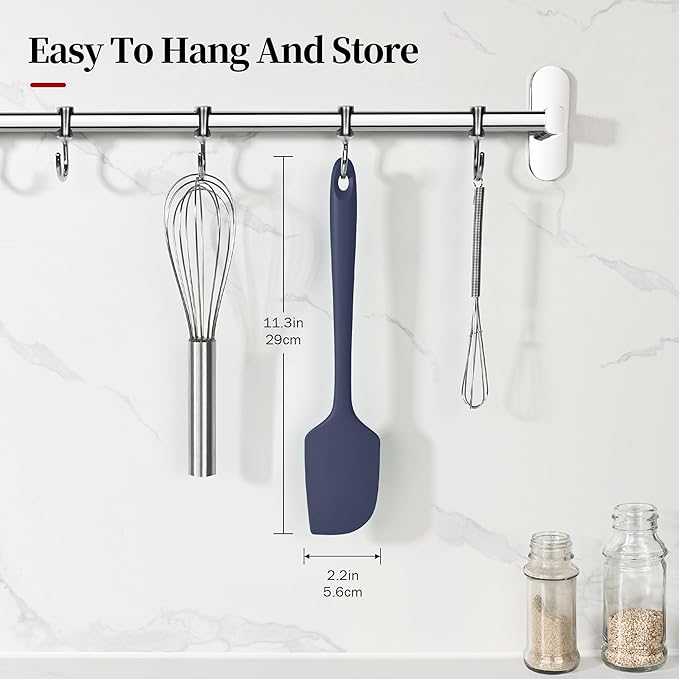 Lilybeam 600ºF Heat Resistant Large Baking Silicone Spatula, Midnight Blue