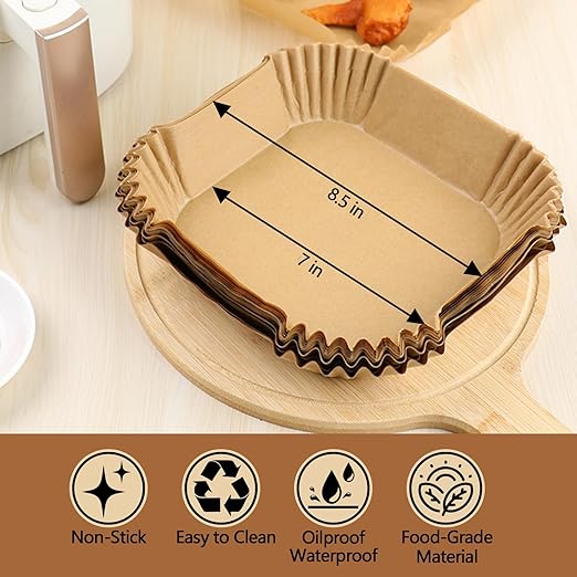 150 PCS Air Fryer Liners, 8.5 Inch Square Parchment Paper Sheets