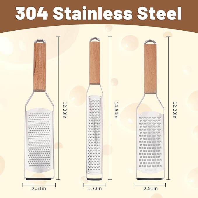 SHIKORI Professional Cheese Graters for Kitchen Stainless Steel Handheld