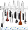 YIIYIIN 17 Inch Magnetic Knife Strip for Wall with 12 Hooks