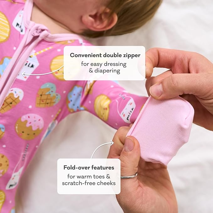 Little Sleepies Baby Pajamas, Pink Cookies & Milk, 18-24M