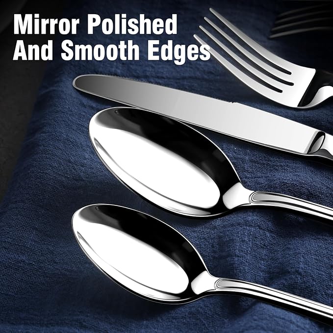 Silverware Set for 8, 40 Piece Utensils Stainless Steel Flatware Set