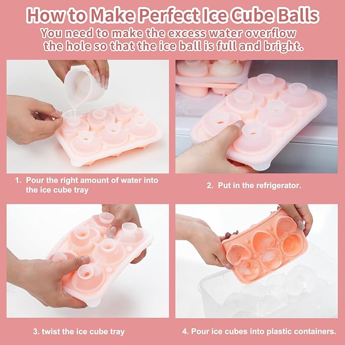 Aibirui Rose Ice Cube Mold,2" x 8 ices,Large Ice Cube Molds,Ice Cube Tray