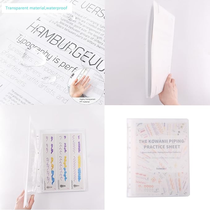 kowanii Piping Practice Sheets Reusable Cake Decorating Supplies