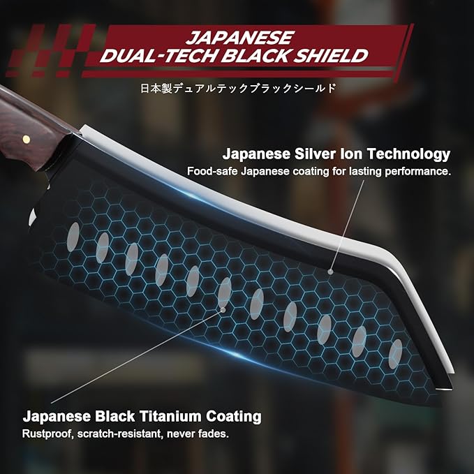 DRGSKL Santoku Knife 7 Inch - Japanese Chef Knife for Fish, Bunka Knife