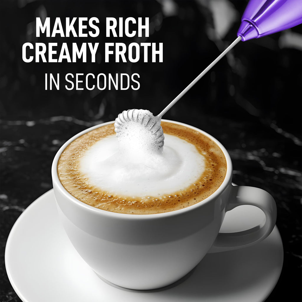 Zulay Kitchen Executive Series Luxury Gift Milk Frother – Handheld Electric Foam Maker for Coffee, Lattes & Hot Chocolate – Deluxe Finish, Great Gift for Coffee Lovers