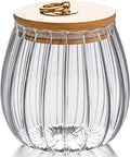 Glass Coffee Nuts Canister Airtight Jar with Bamboo Lid 54 FL OZ Large Oval