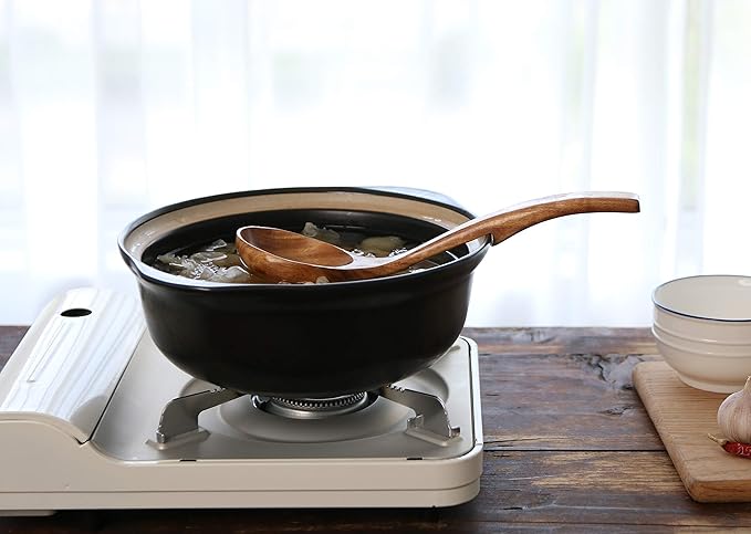 NAYAHOSE Wooden Ladle 3Size, Wooden Spoons for Cooking, Wooden Ladle for Soup, Natural Teak, Non-Stick Wooden Spoon, Wood Cooking Spoons, Kitchen Utensils set