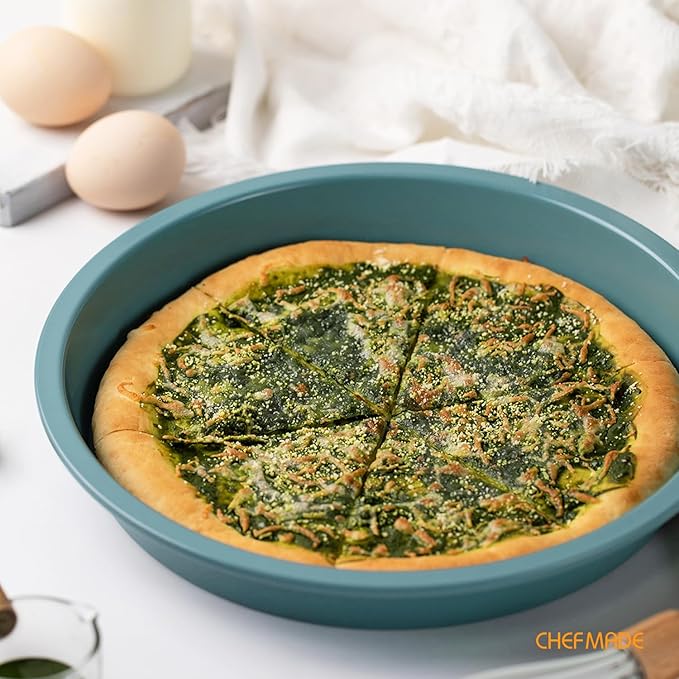 CHEFMADE Round Cake Pan, Non-Stick 10-Inch for Pizza & Pie (Green)