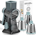 Badelite Cheese Grater Vegetable Cheese Shredder Slicer Grater for Kitchen 3 Changeable Blades for Cheese Potato Zucchini Nuts Chocolate (Grey Blue)
