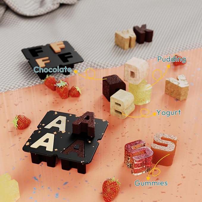 Customized Letter A-Z Ice Cube Mold -Letter Silicone Ice Mold for Custom Ice Cube Mold and Baking Chocolate and Crafting Letter Molds, Ice Cube Molds for Cocktails (Letter V)