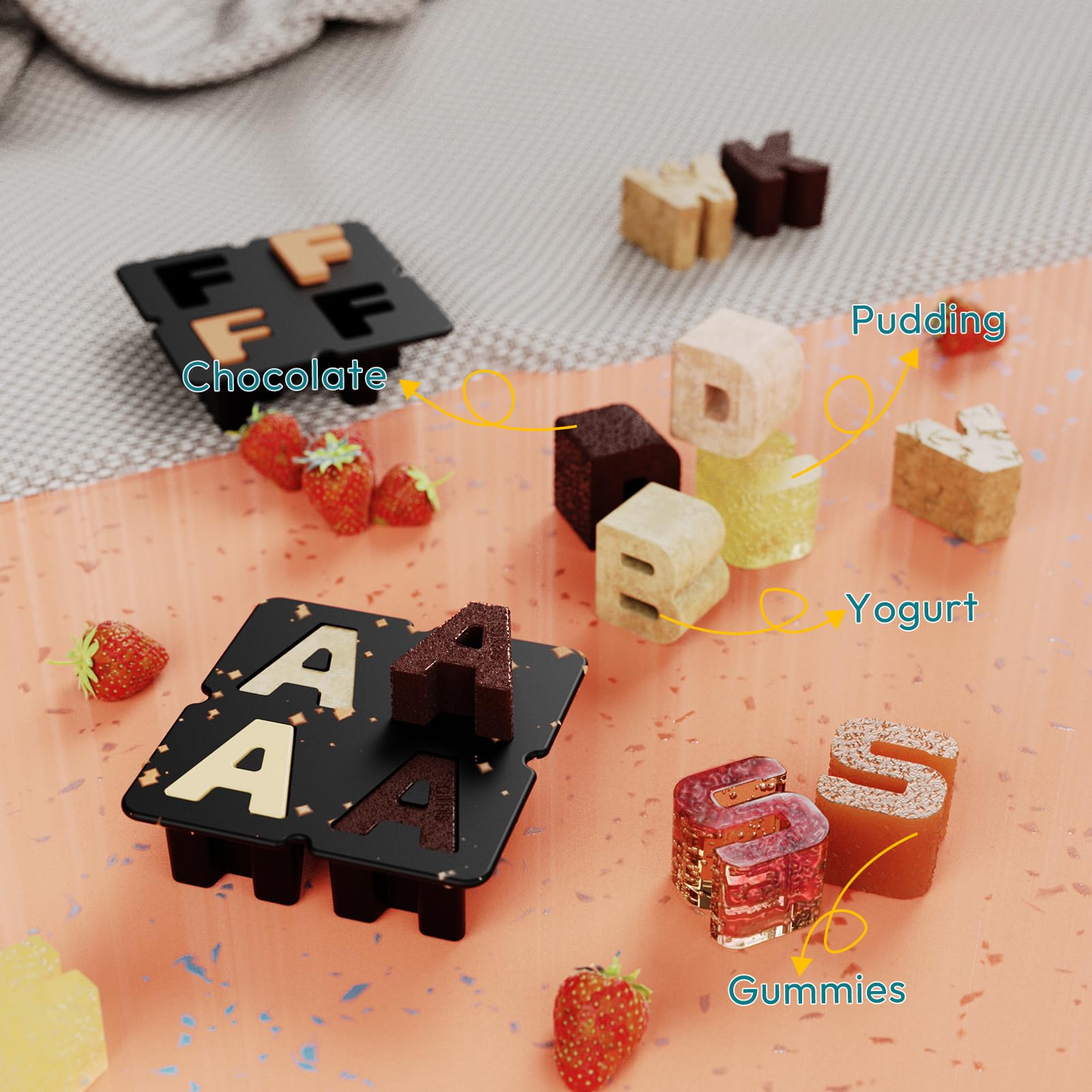 Customized Letter R Ice Cube Mold -Letter Silicone Ice Mold for Custom Ice Cube Mold and Baking Chocolate and Crafting Letter Molds, Ice Cube Molds for Cocktails & Whiskey with Custom Letters