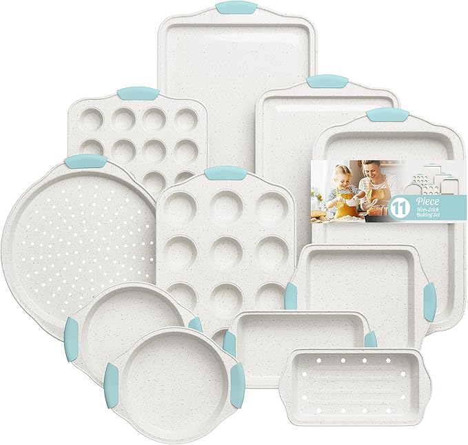 11-Piece Non-Toxic Bakeware Set – Nonstick, Stackable & Oven Safe Pans set