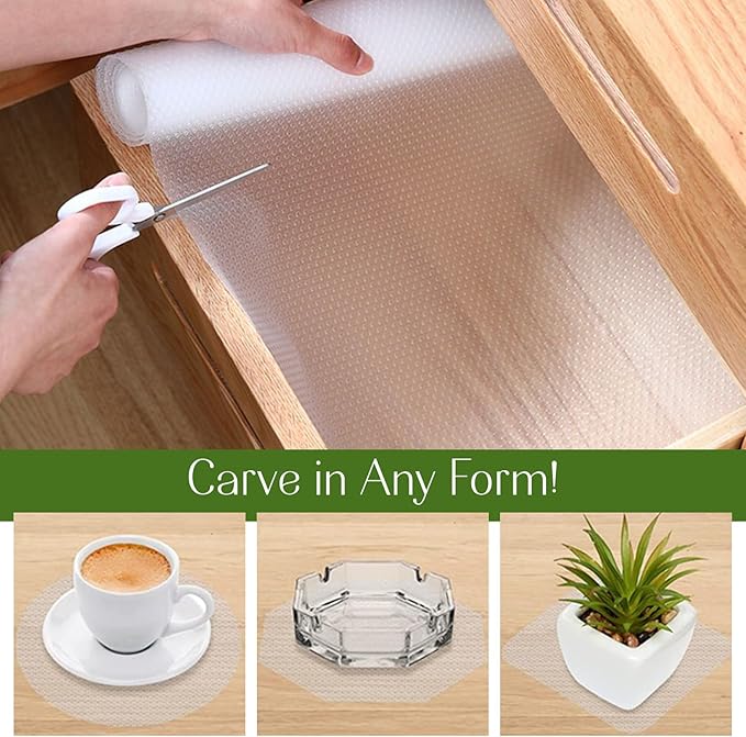 EVALAND Shelf Liner Cabinet Liner Non-Adhesive Drawer Liner 12 in x 33 FT
