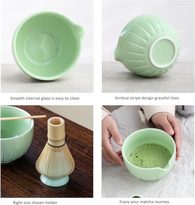 TANG PIN Matcha Set - Match Bowl and Whisk, 15 OZ Matcha Whisk Set