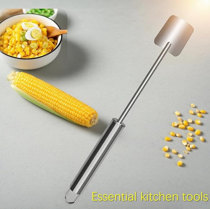 NEW Long Handle Stainless Steel Corn Stripping Tool StripChef Corn Peeler for Corn on the Cob – Easy to Clean a must-have small tool in the kitchen (2 Pack)