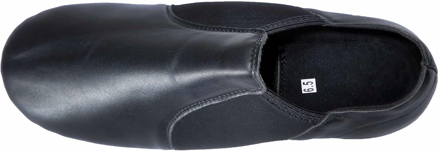 Dynadans Leather Upper Slip-on Jazz Dance Shoe for Women Men's Dance Shoes Black 7M