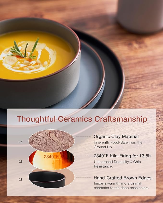 Famiware Nebula Ridge 12-Piece Stoneware Dinnerware Set, Multi-color