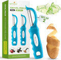 Spring Chef Swivel Vegetable Peeler with Soft Grip Handle, Set of 2, Teal