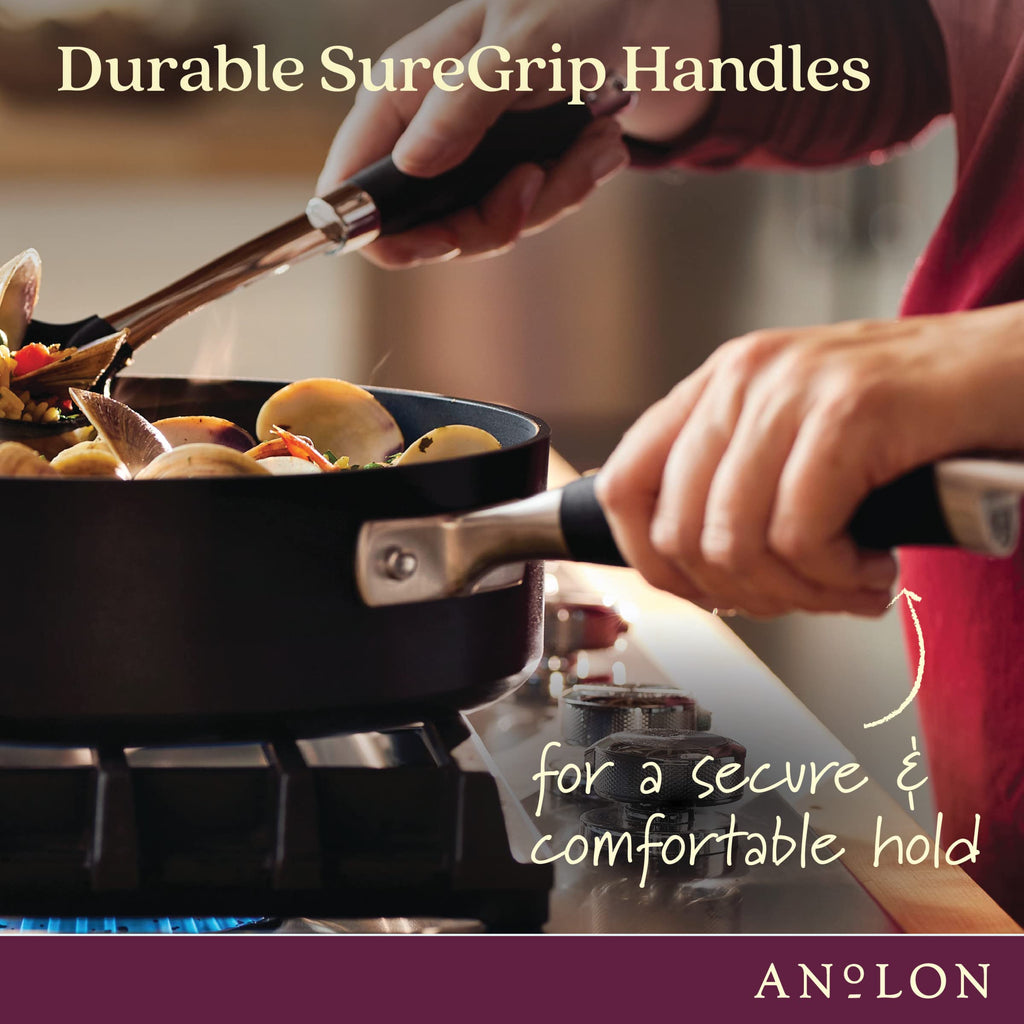 Anolon Advanced Home Hard-Anodized Nonstick Saucepan with Lid, 2-Quart