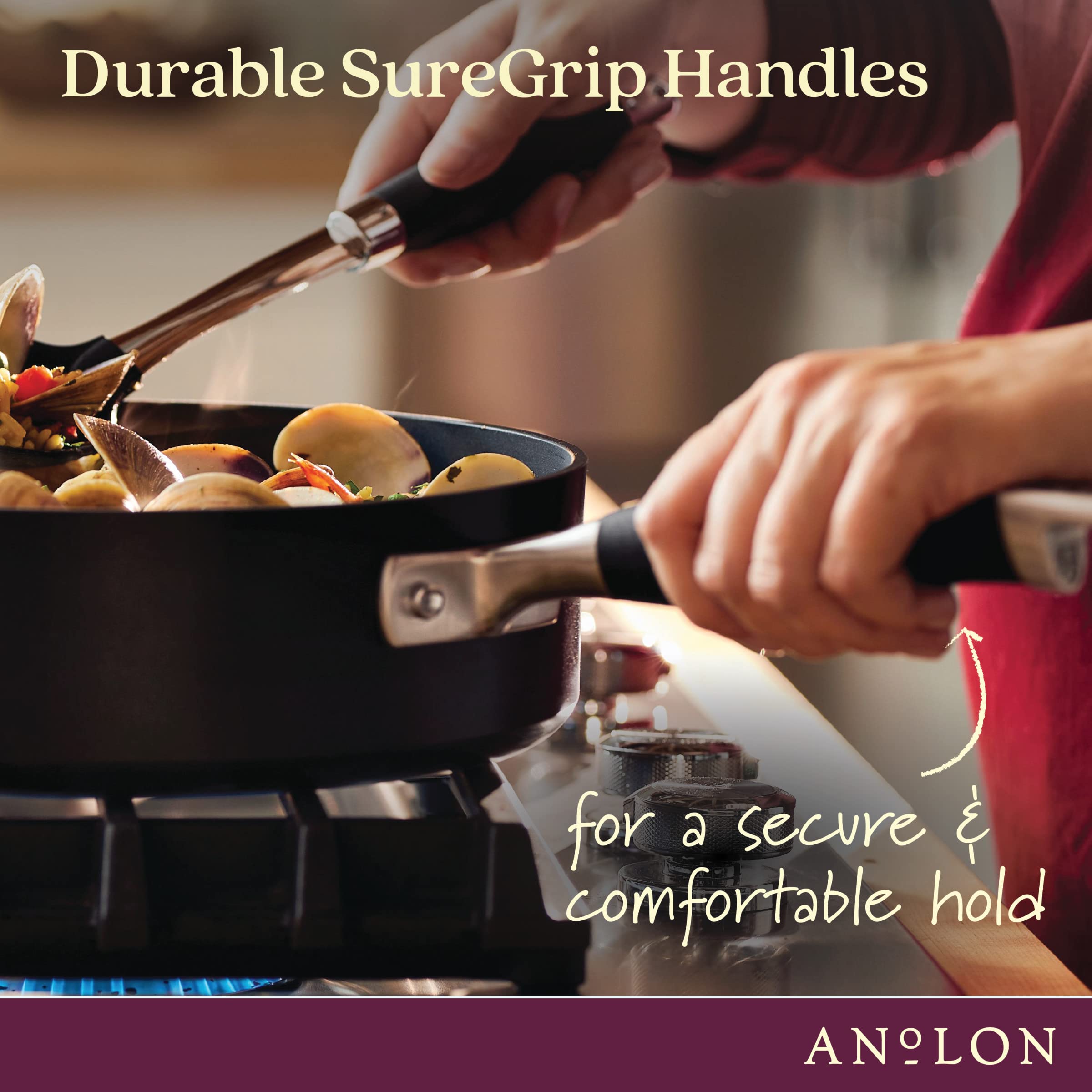Anolon Advanced Home Hard-Anodized Nonstick Saucepan with Lid, 2-Quart