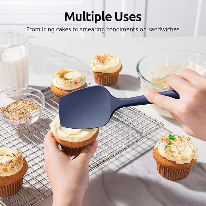 U-Taste Silicone Spoon Spatula Set of 3, 600°F Heat Resistant, Multicolor