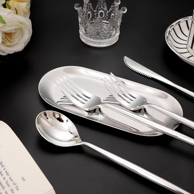 SUT 300PCS Silver Cutlery Set, Heavy Duty Disposable Utensils Include 100 Forks, 100 Spoons and 100 Knives, Premium Flatware for Party, Wedding, Birthday and Catering Events