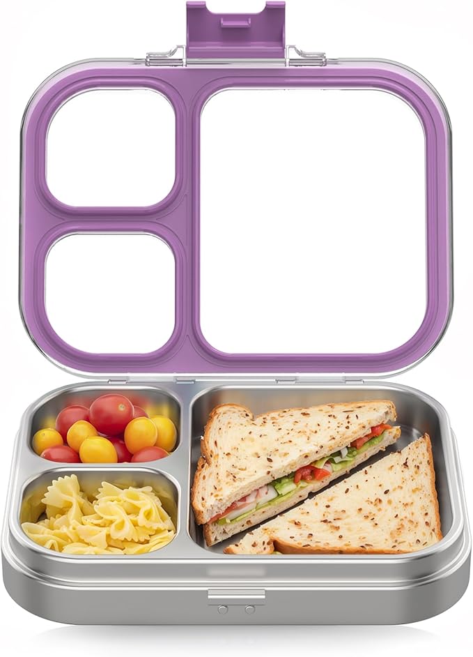 HOMEKOL Stainless Steel Bento Lunch Box, Purple, 3.3Cups