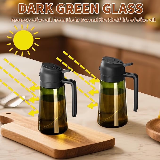 SWEET VIEW 2PCS Olive Oil Dispenser and Oil Sprayer