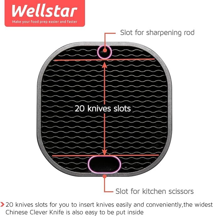 Universal Knife Block Holder, WELLSTAR Space Saver for Kitchen